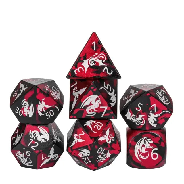 Alum Dice RED WHITE DRAGON - Games World Dice