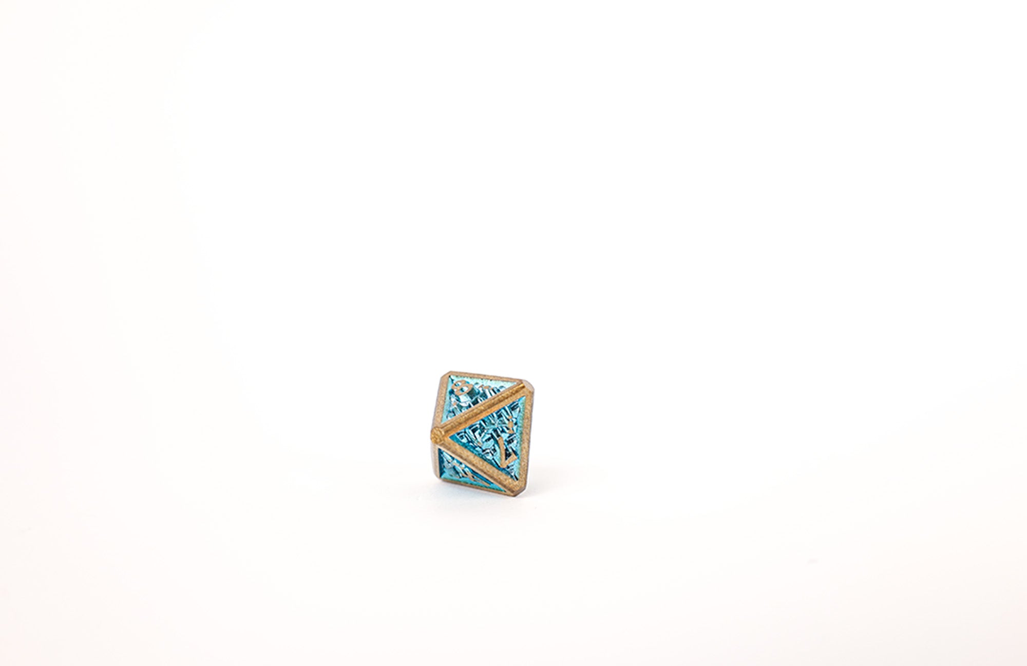 Draco Bright Blue/Brass Metal Dice Set