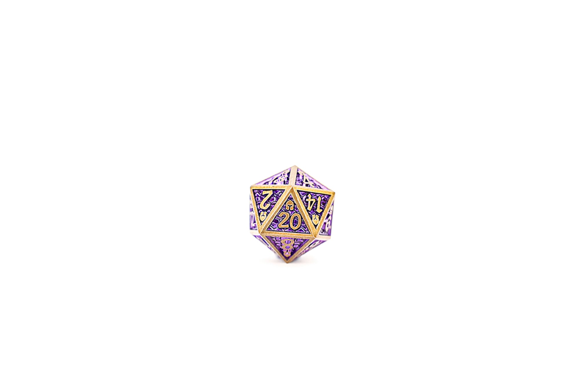 Draco Bright Purple/Brass Metal Dice Set