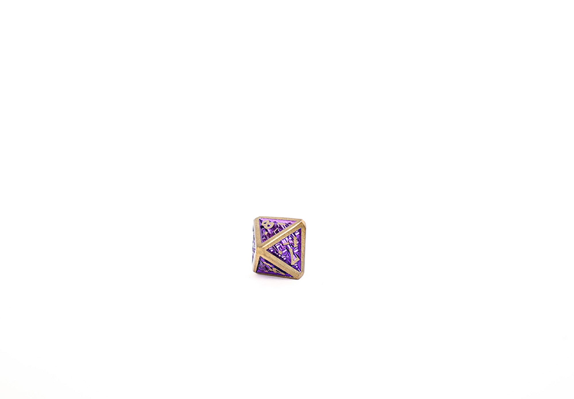 Draco Bright Purple/Brass Metal Dice Set