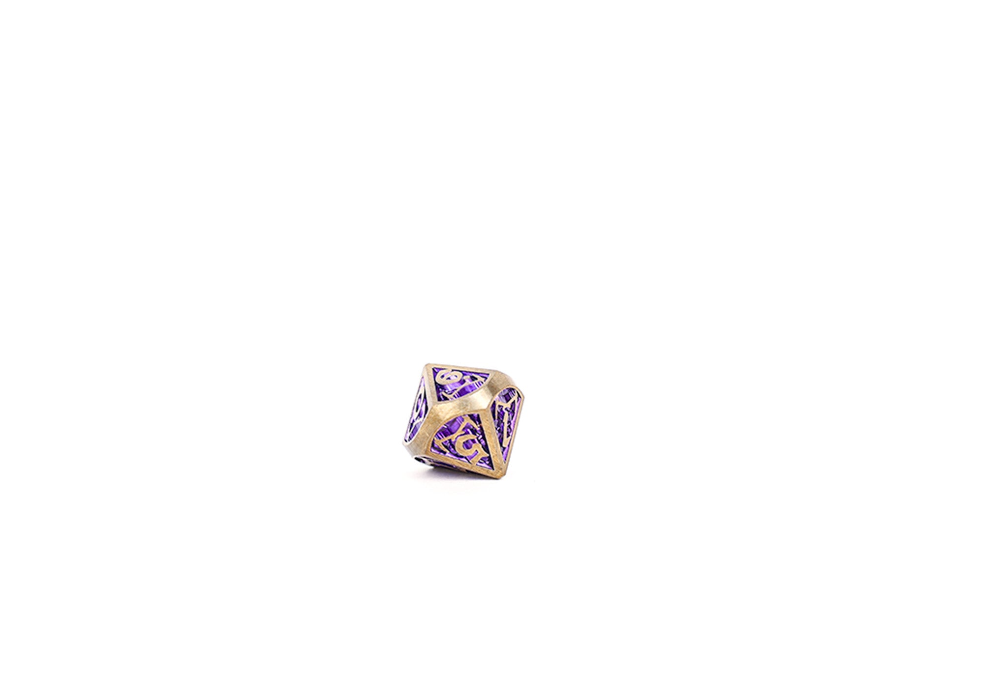 Draco Bright Purple/Brass Metal Dice Set