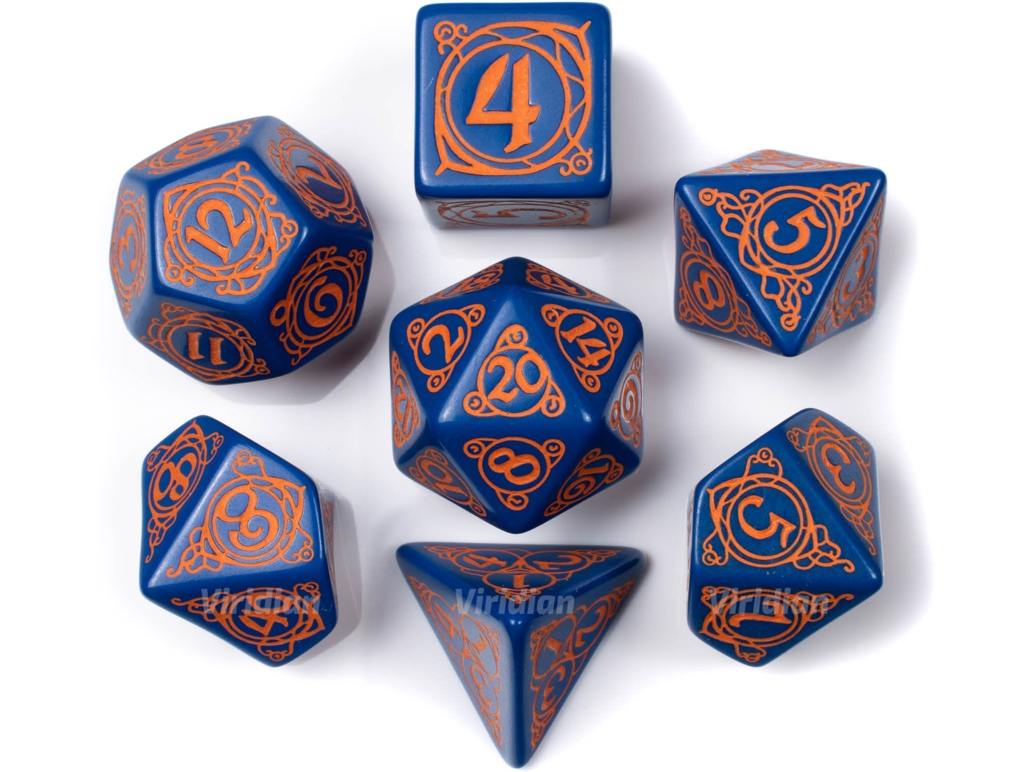 Wizard Dark Blue & Orange Dice Set