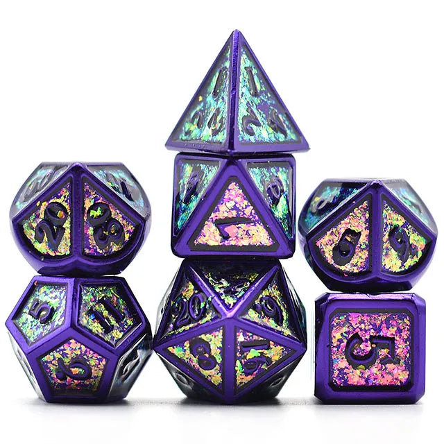 METAL Dice PURPLE RAINBOW - Games World Dice