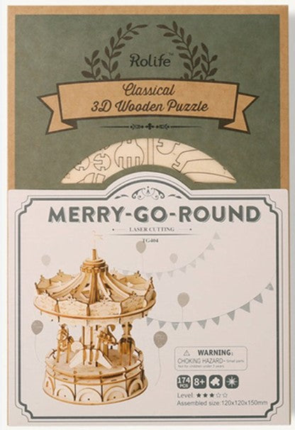 CLASSICAL 3D WOODEN MERRY GO ROUND - ROBOTIME