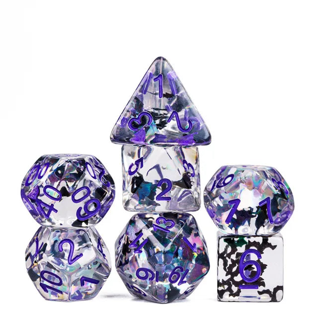 Cat Dice BLACK PURPLE CLEAR - Games World Dice