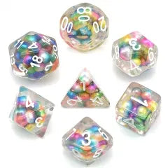 Hidden Pearl Dice RAINBOW WHITE - Games World Dice