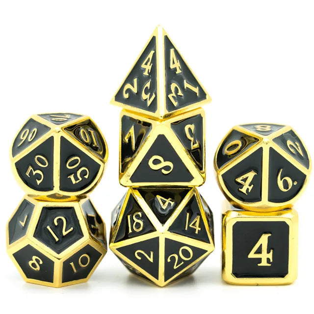 METAL Dice BLACK GOLD - Games World Dice