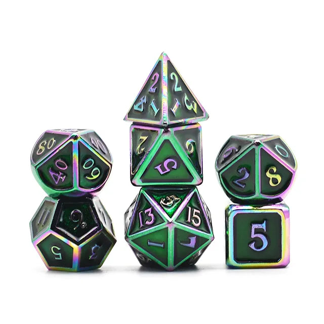 METAL Dice GREEN RAINBOW - Games World Dice