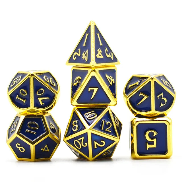 METAL Dice BLUE GOLD - Games World Dice