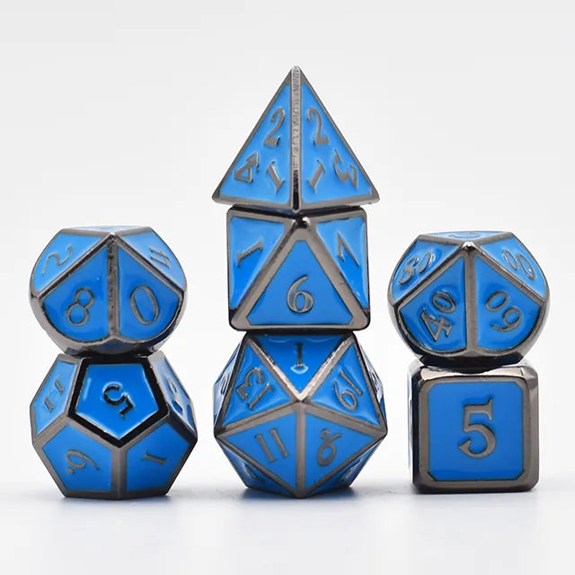 METAL Dice BLUE GREY - Games World Dice