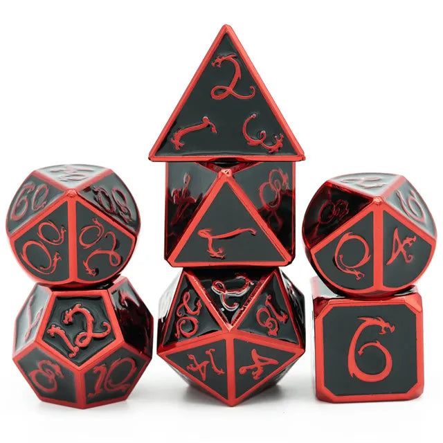 METAL Dice RED BLACK - Games World Dice