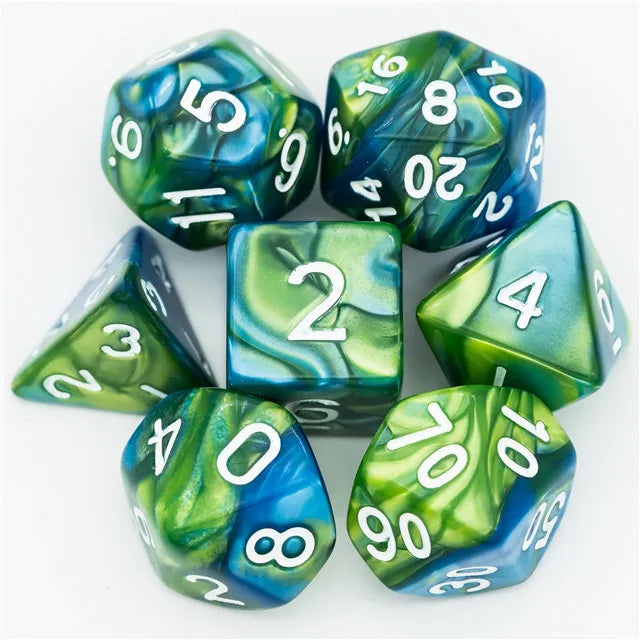 Molten Swirl Blue/Green - Games World Dice