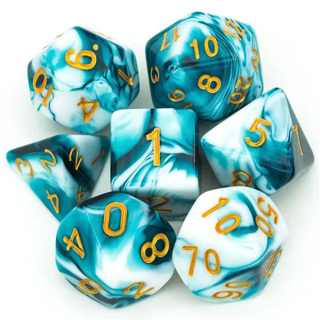 Molten Swirl Blue/White - Games World Dice