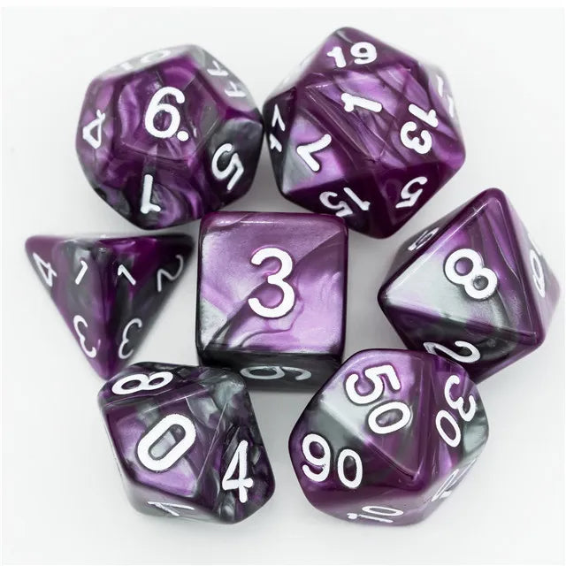 Molten Swirl Purple/Silver - Games World Dice