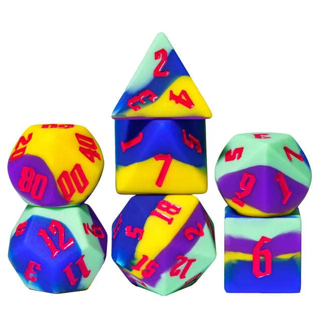 Sili Dice BLUE YELLOW PURPLE GREEN- Games World Dice