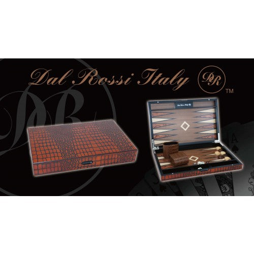 15" Wooden Crocodile - Brown - Backgammon - Dal Rossi