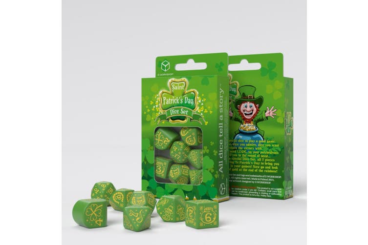 St Patrick the Lucky Charm 7 Dice Set - Q Workshop