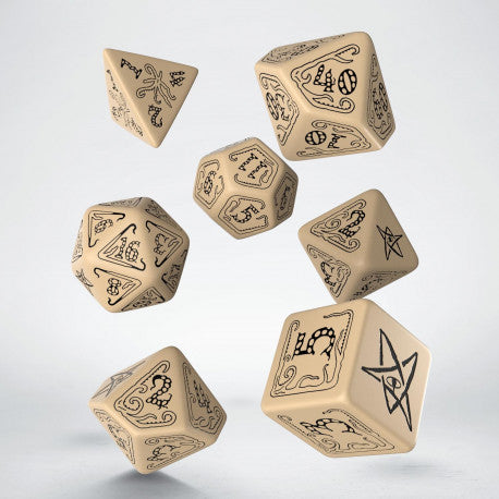 Beige and Black Dice Set (7) - Call of Cthulhu 7th Edition