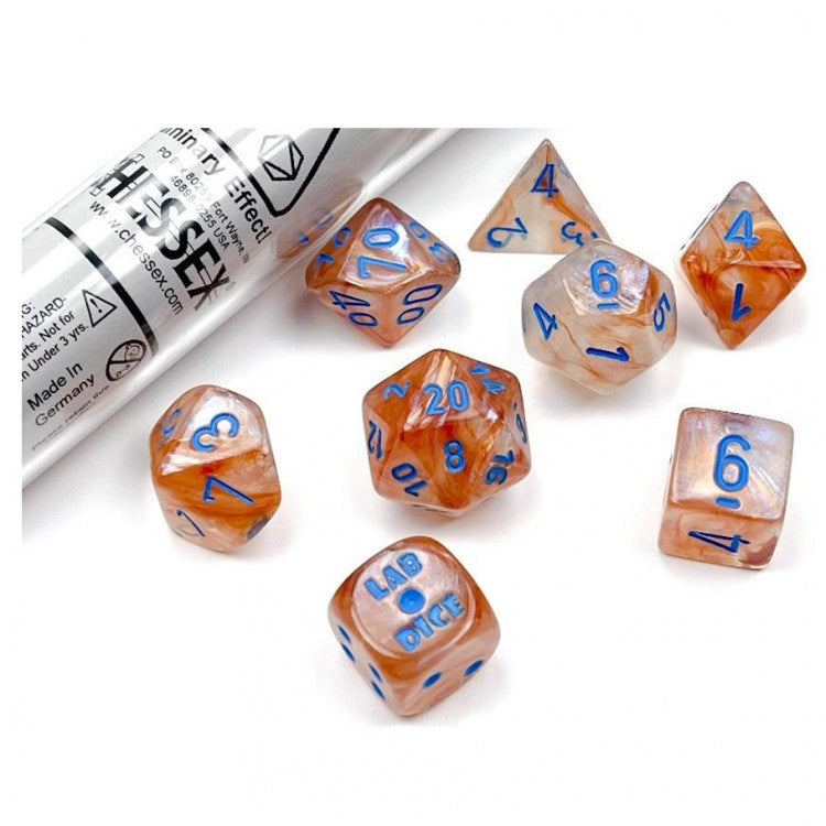 CHX30045 Rose Gold/Light Blue Polyhedral 7-Die Set