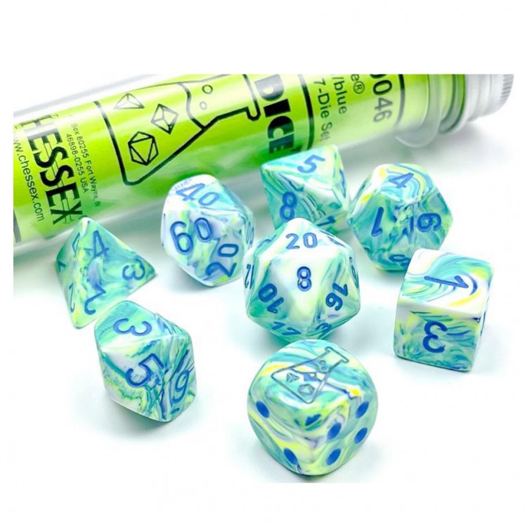 Festive Garden/Blue Polyhedral 7-Die Set