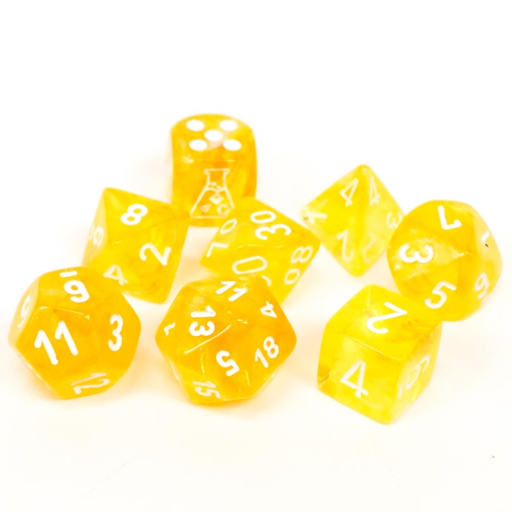 Borealis Canary/white Polyhedral 7-Die Set