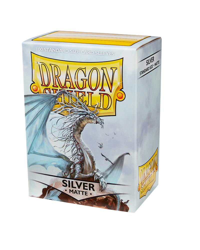 63x88 Silver MATTE Sleeves - Dragon Shield - Box 100