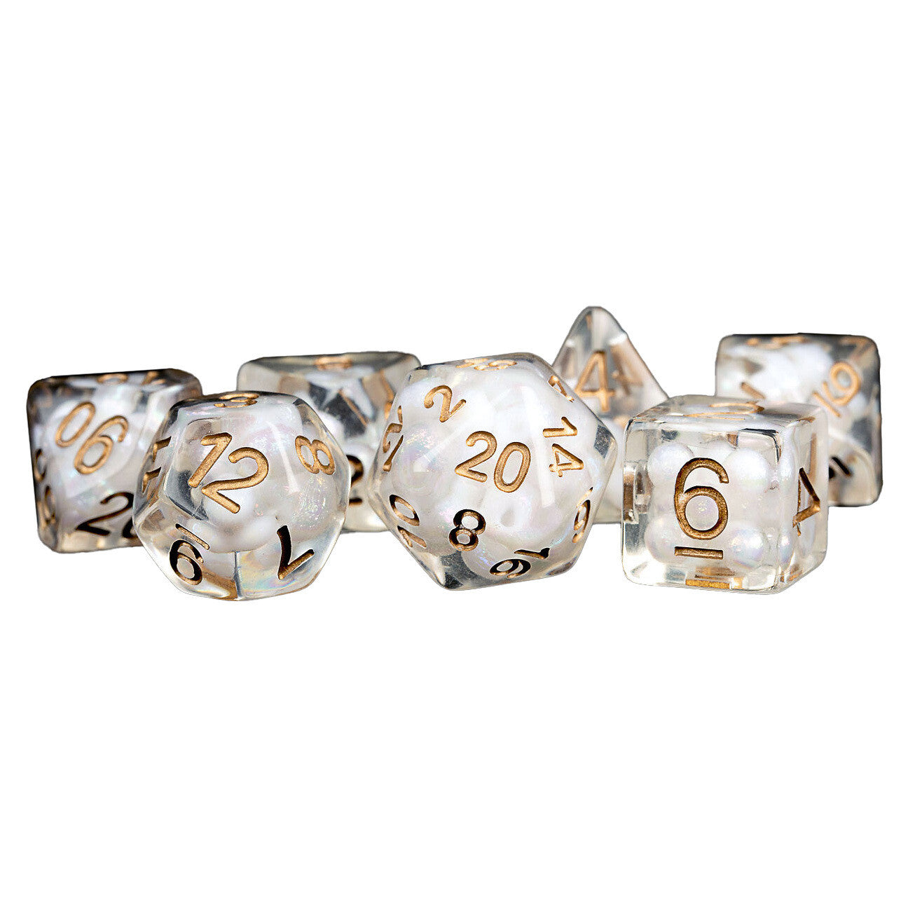 Pearl with Copper Numbers - Dice Set