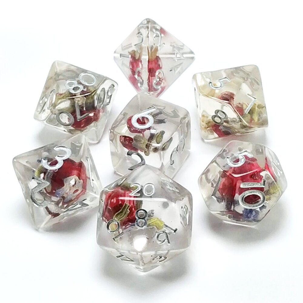 Rose inclusion Dice 7-set