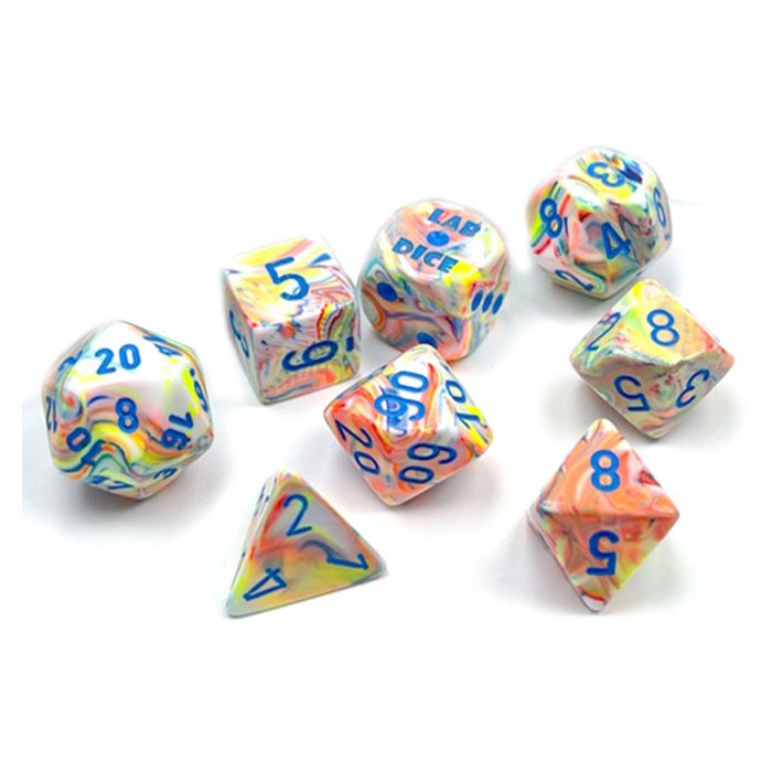 Festive Kaleidoscope/Blue Polyhedral 7-Die Set