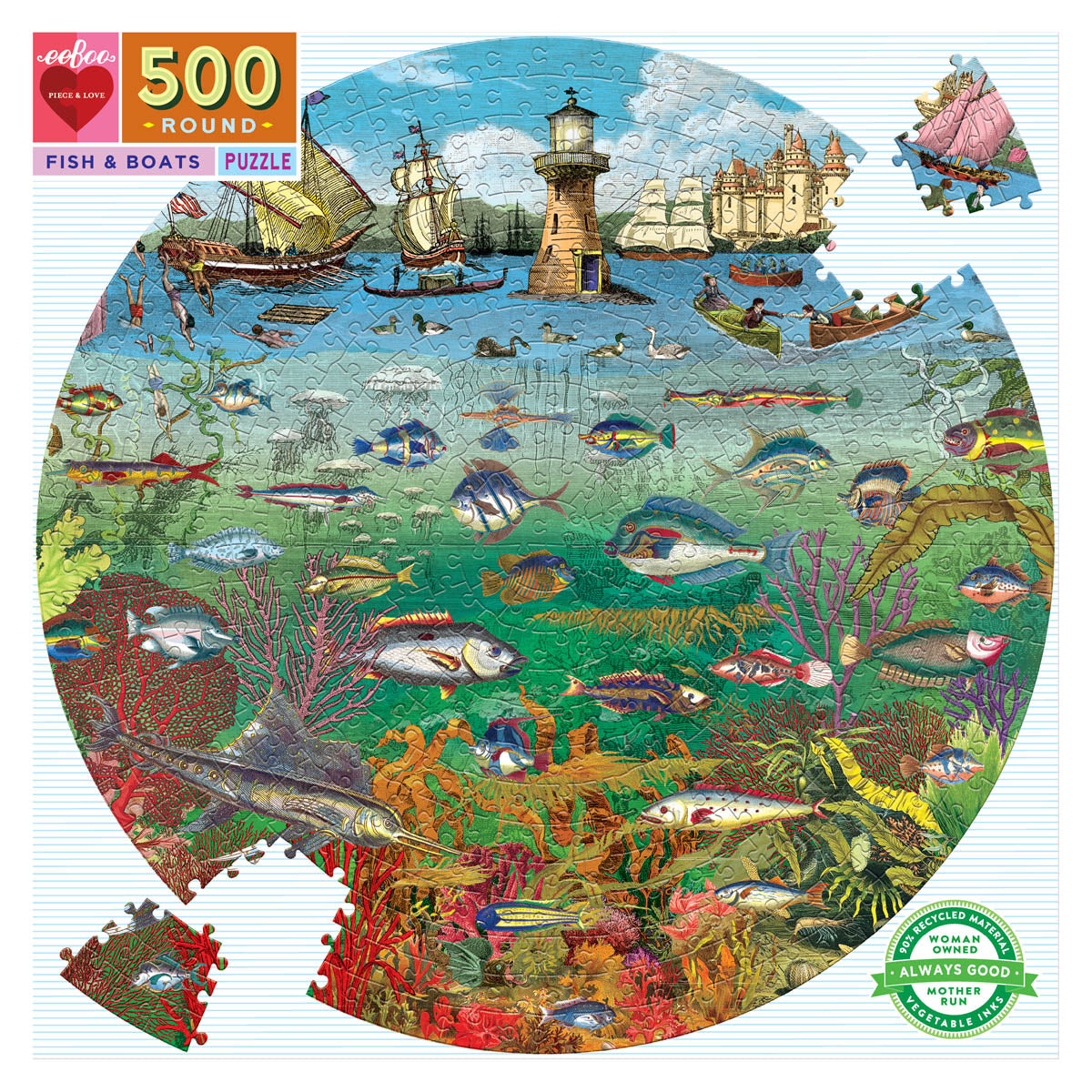 Fish & Boats - 500pc Round