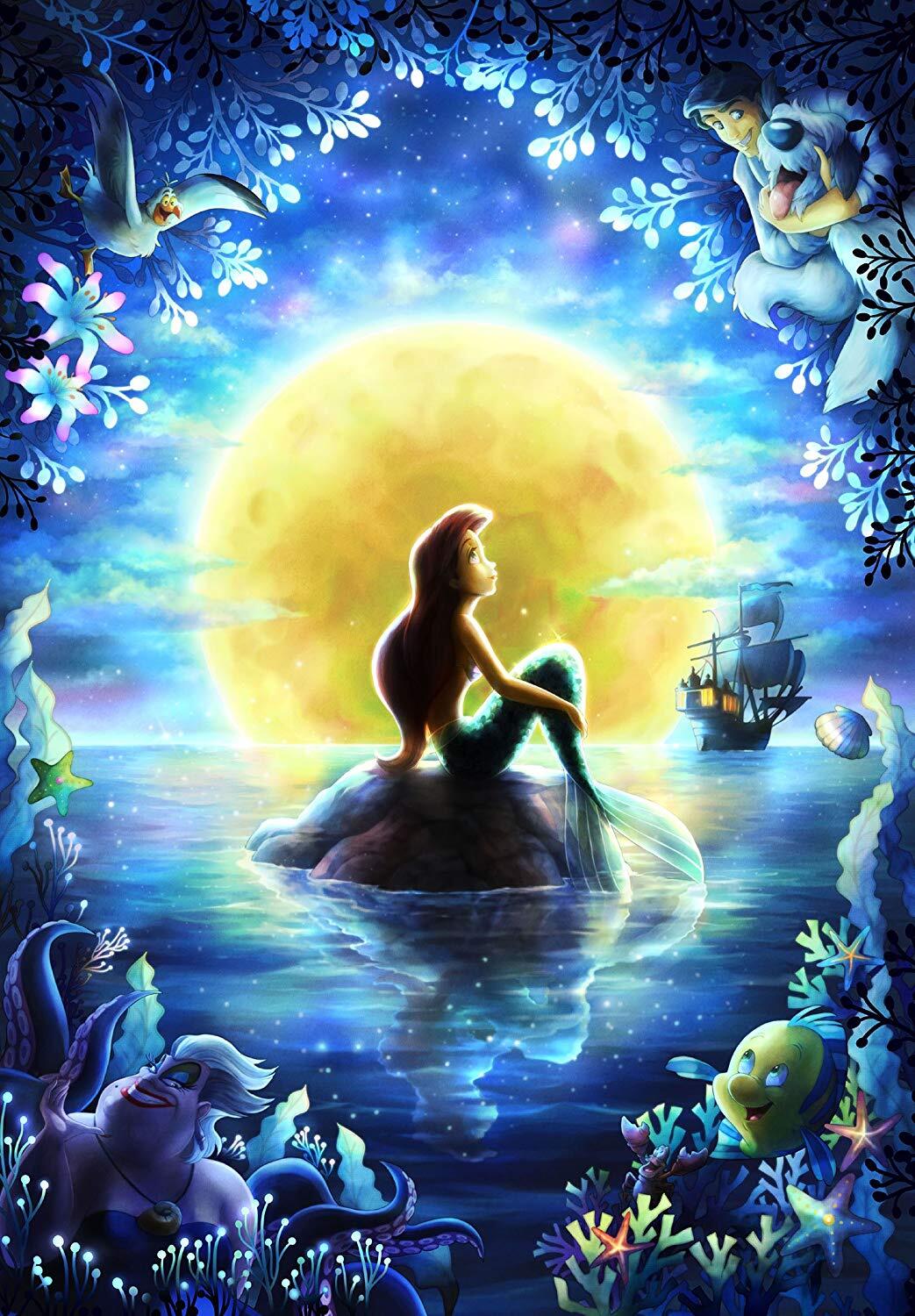 Little Mermaids Moon Night Pray Puzzle 500 pieces - Tenyo Puzzle Disney