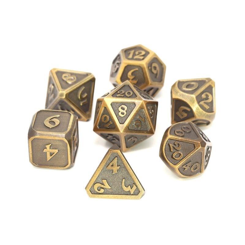 Mythica Battleworn Gold - Die Hard Dice Metal Set Polyhedral