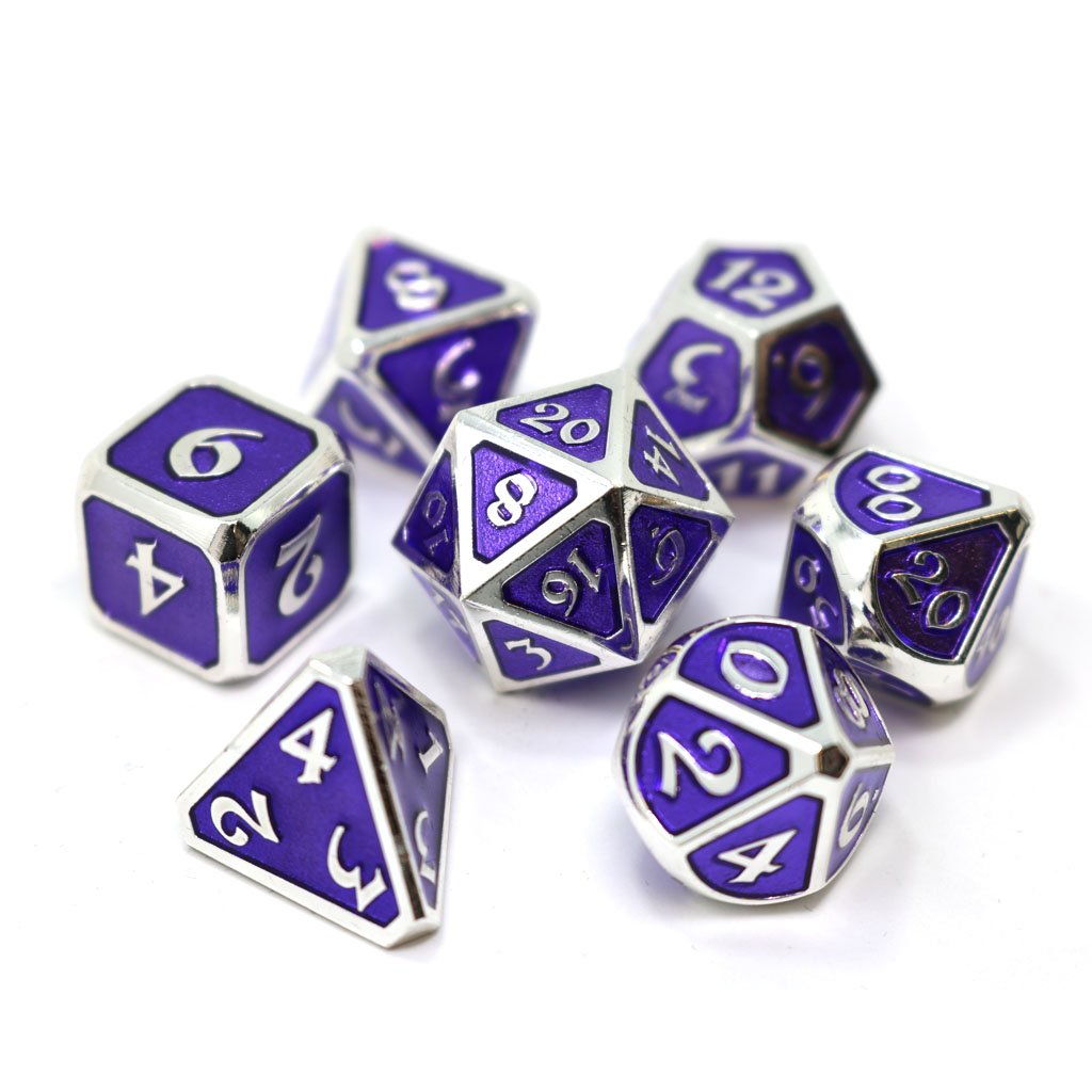 Mythica Platinum Amethyst - Die Hard Dice Metal Set