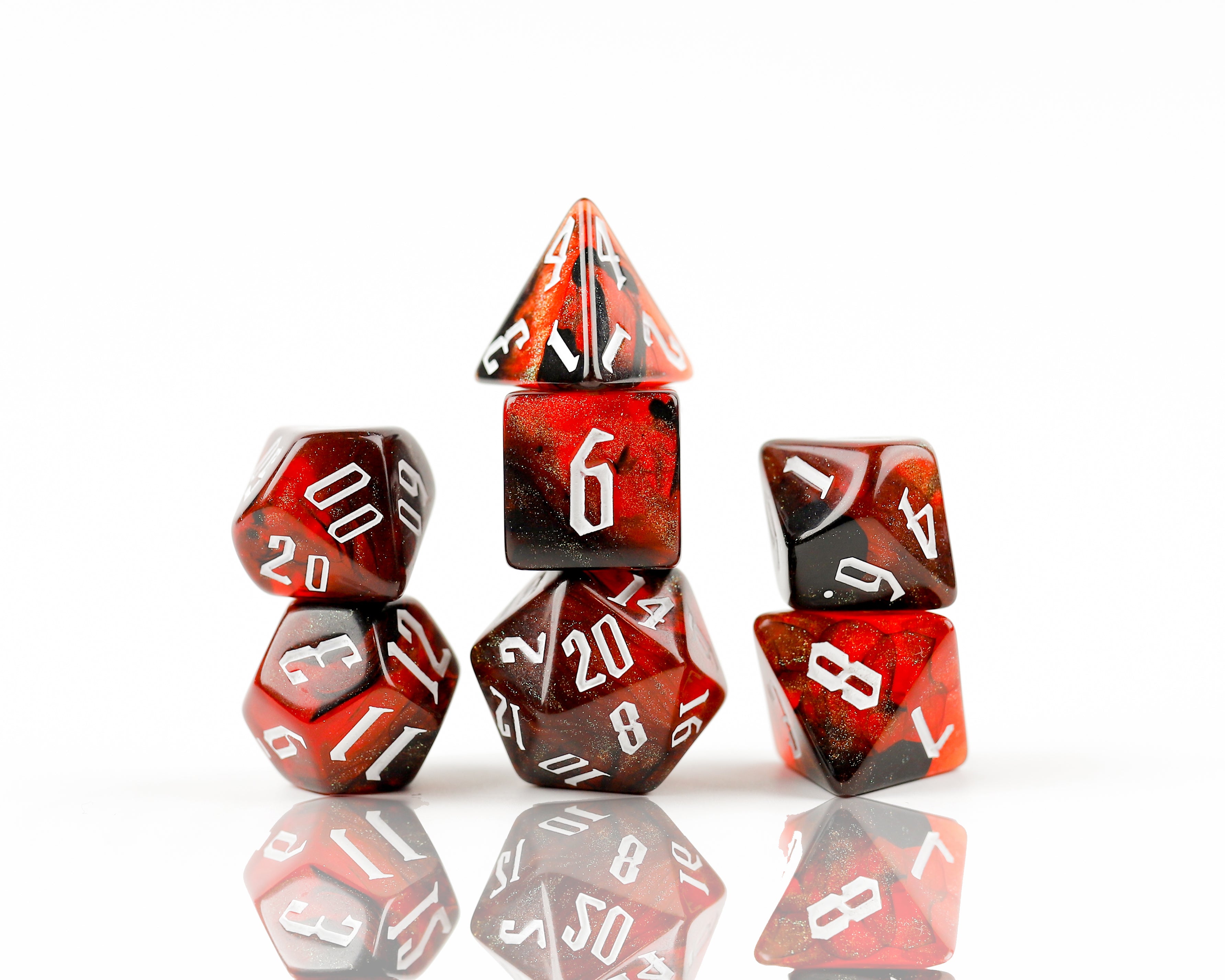 Cherry Nebula - 7 Dice Set - Sirius DIce