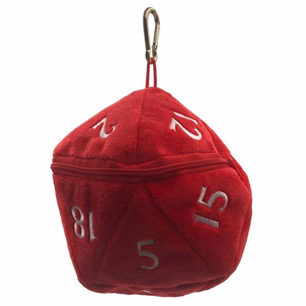 Plush D20 Dice Bag Red