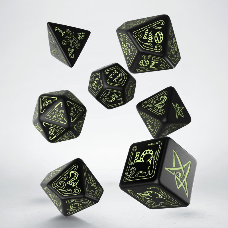 Black Glow in the Dark Dice Set (7) - Call of Cthulhu 7th Edition