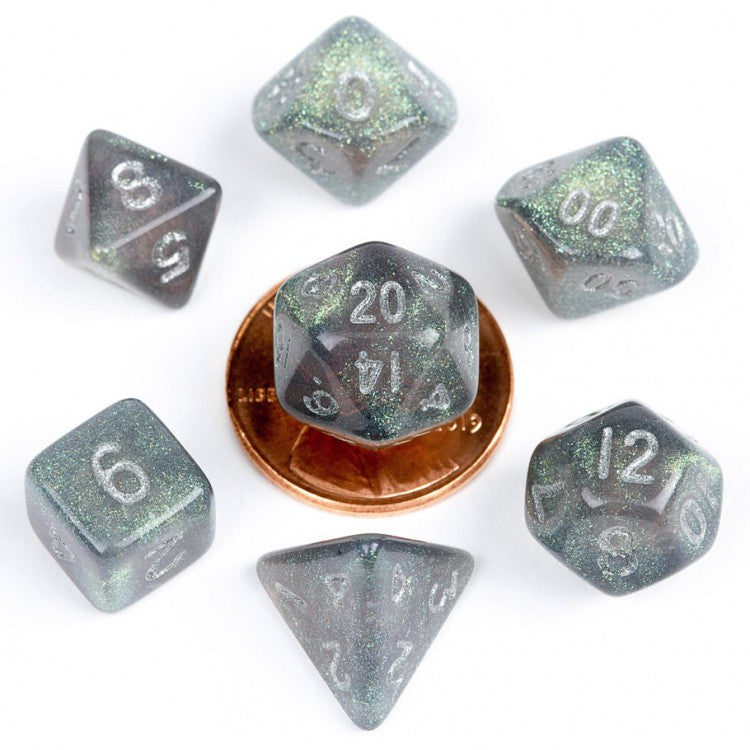 7-set Mini Stardust Gray - MDG Mini Polyhedral Dice Set