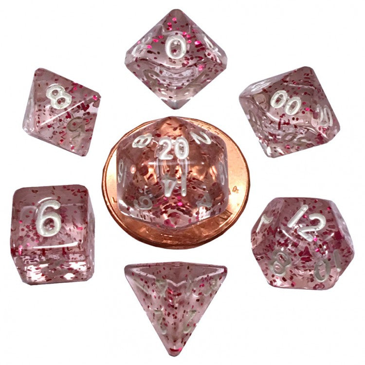 7-set Mini Ethereal light Purple - MDG Mini Polyhedral Dice Set