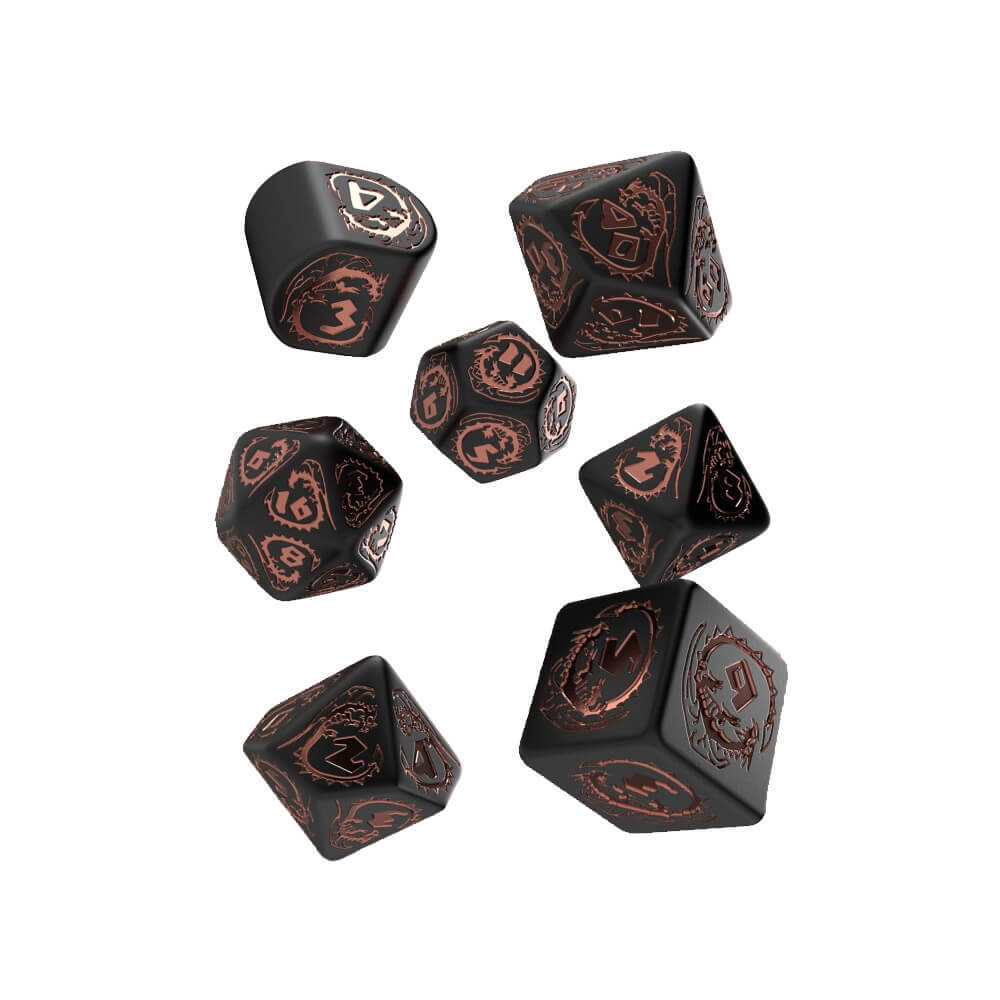 Dragons B & Copper Modern Dice Set - Q Workshop